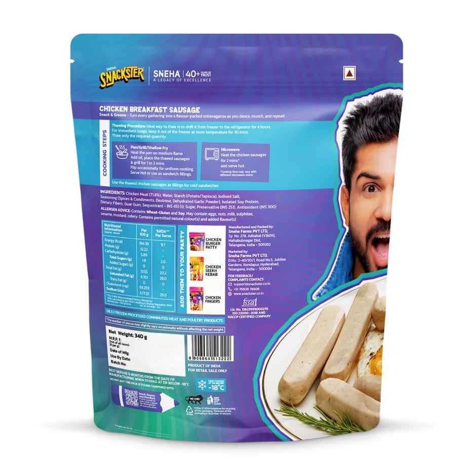 Sneha Snackster Chicken Breakfast Sausage