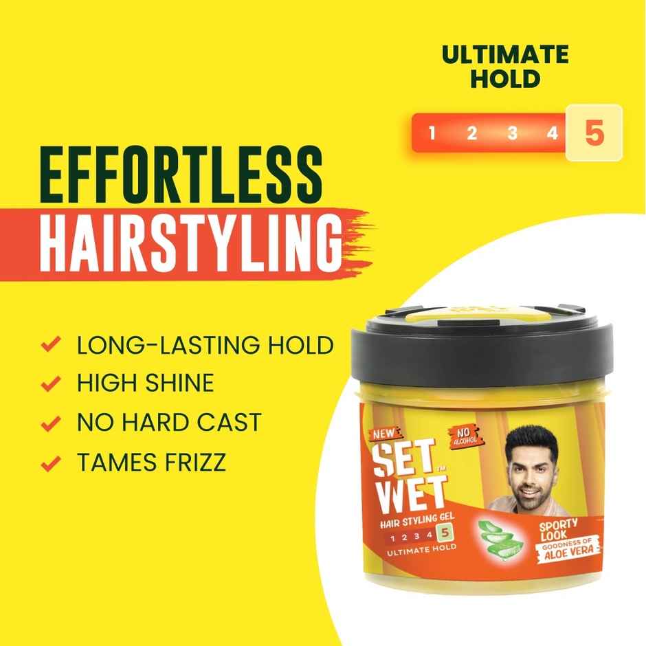 Set Wet Hair Gel for Men Ultimate Hold Maximum Hold Jar