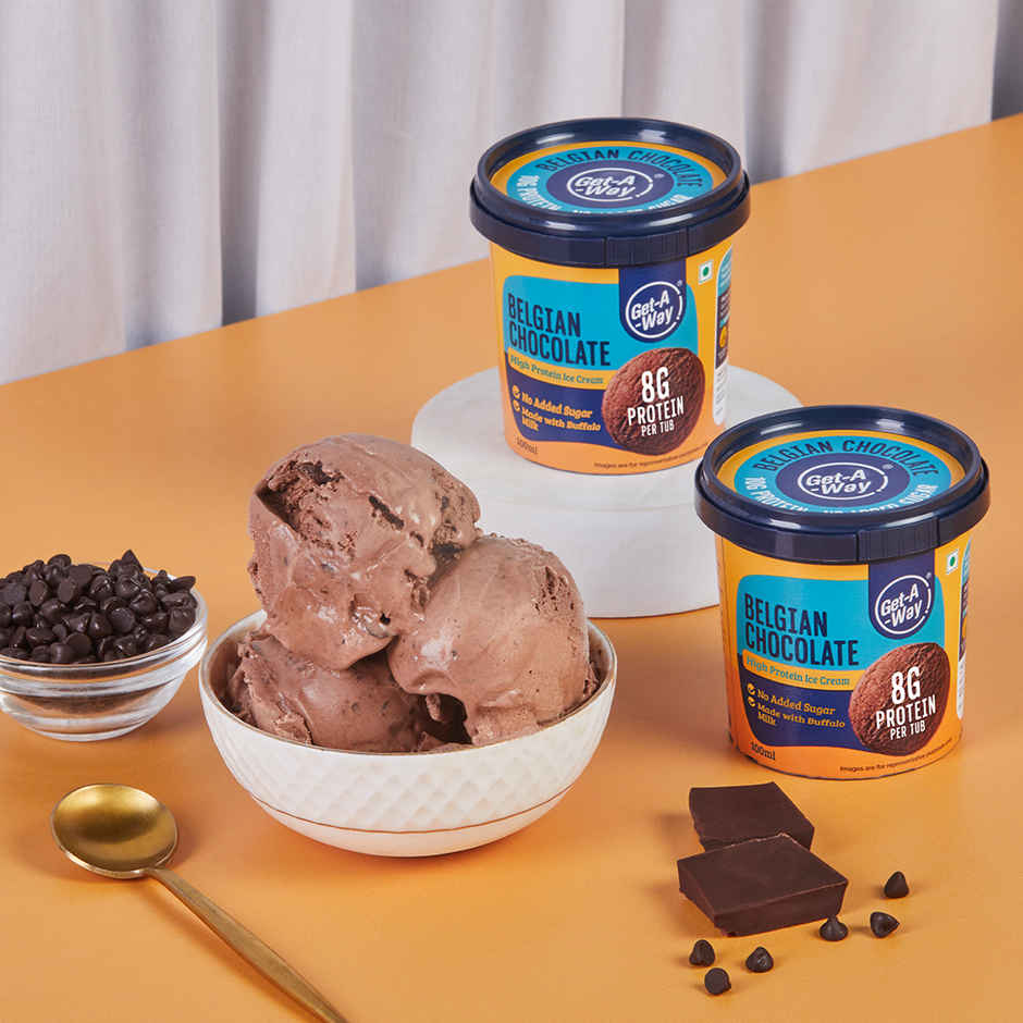 Get-A-Way Belgian Chocolate High Protein Ice Cream Cup | Zero Added Sugar