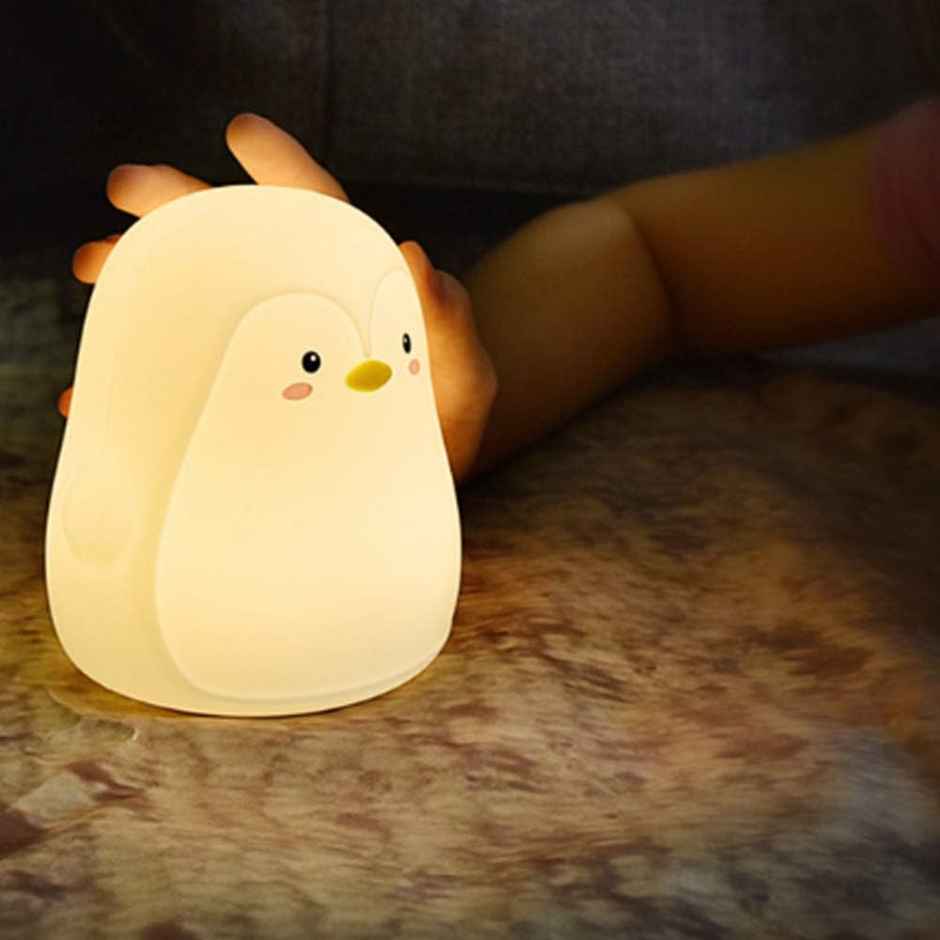 Hashwow Cute Silicon Penguin Night Light LED Bedside Baby Room Soft Lamp with Touch Sensor Control