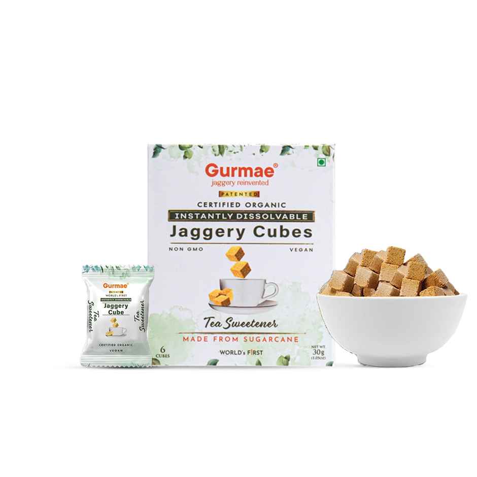 Gurmae Certified Organic Instantly Dissolvable Jaggery Cubes Tea Sweetener