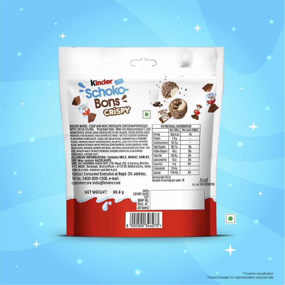 Kinder Schoko-Bons Crispy | Chocolate | Milky & Cocoa Filling