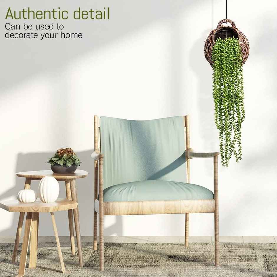 Tied Ribbons 6 Pcs Artificial Succulents Hanging Plants String of Pearls Plant Leaves | 93 Cm Long