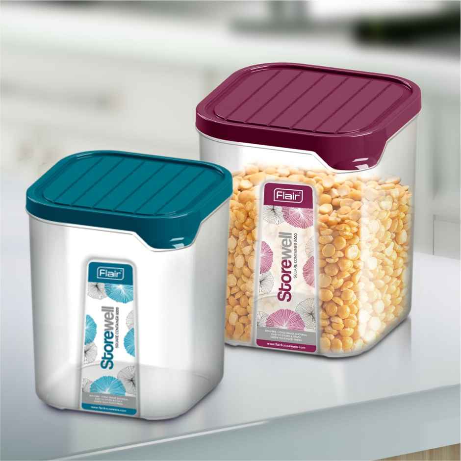 Flair Plastic Storewell Food Storage Containers 12000Ml (Blue), Food Grade, Bpa Free, Spices Grains