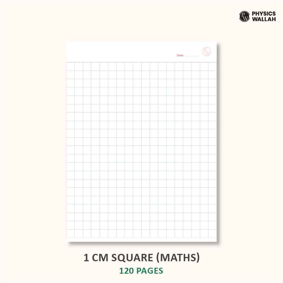 Physics Wallah Doodle Notebook (120 Pages, 18 x 24 cm, 1 cm Square ,Maths)