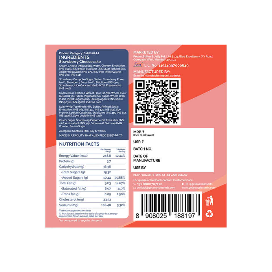 Get-A-Way Strawberry Cheesecake Jar (80g) & Hershey'S Kisses Milk | Chocolate Share Bag (108g) Combo