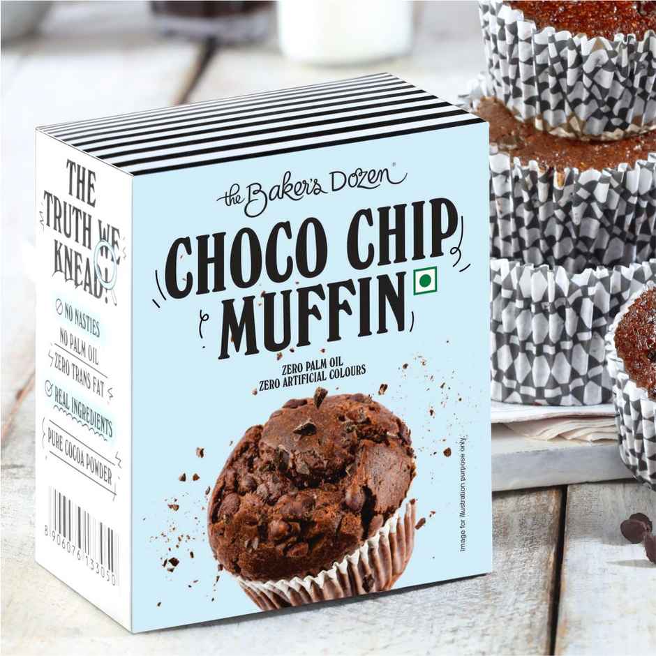 The Baker's Dozen Chocochip Muffin | Veg/Eggless Cake | Cup Cake | Tiffin Cake | Chocolate Muffin