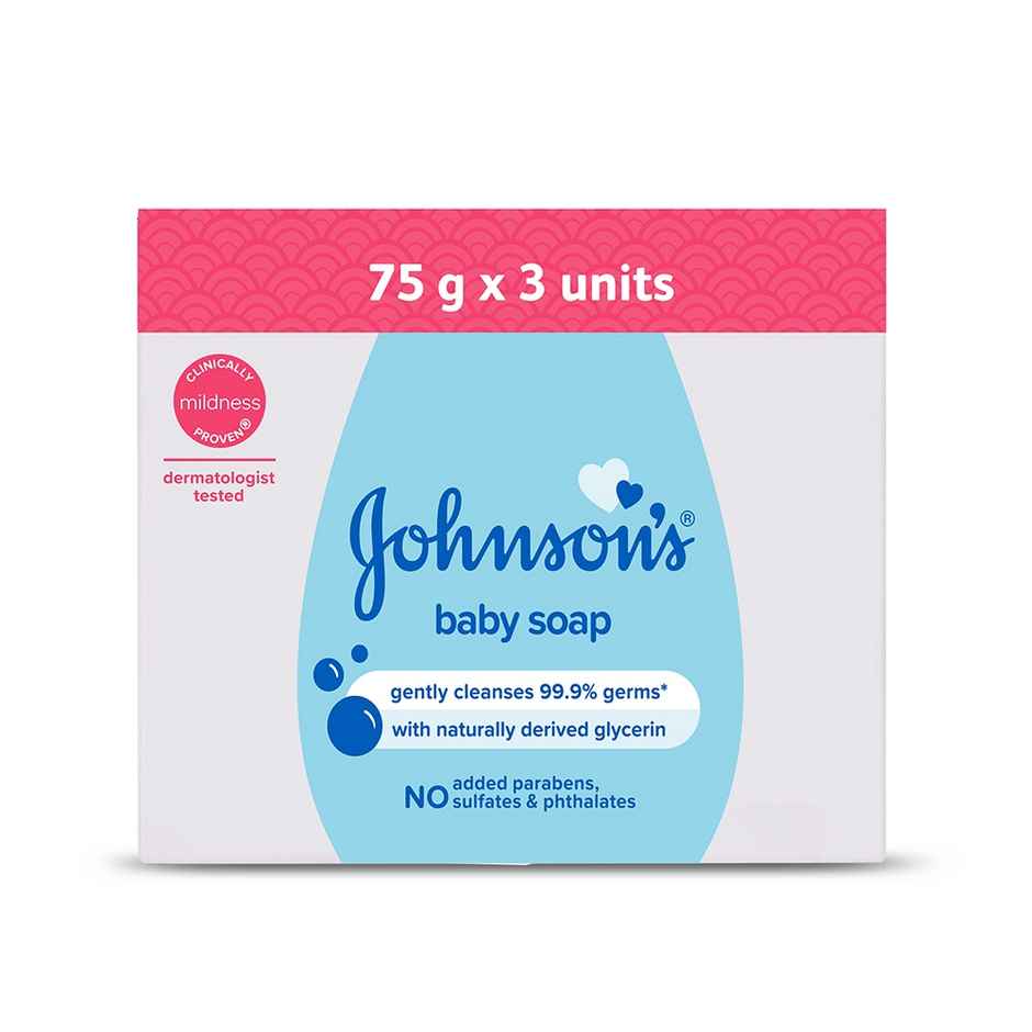 Johnson Baby Soap | Gently Cleanses 99.9% Germs | Pack Of 3