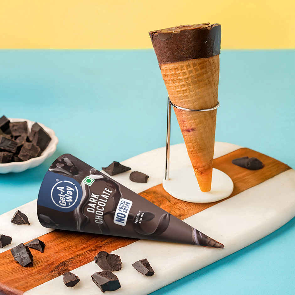 Get-A-Way Dark Chocolate Ice Cream Cone | Zero Added Sugar