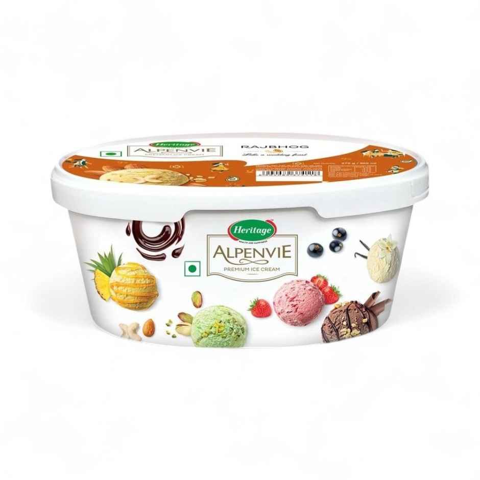 Heritage Alpenvie Rajbhog Ice Cream Tub | Creamy & Indulgent