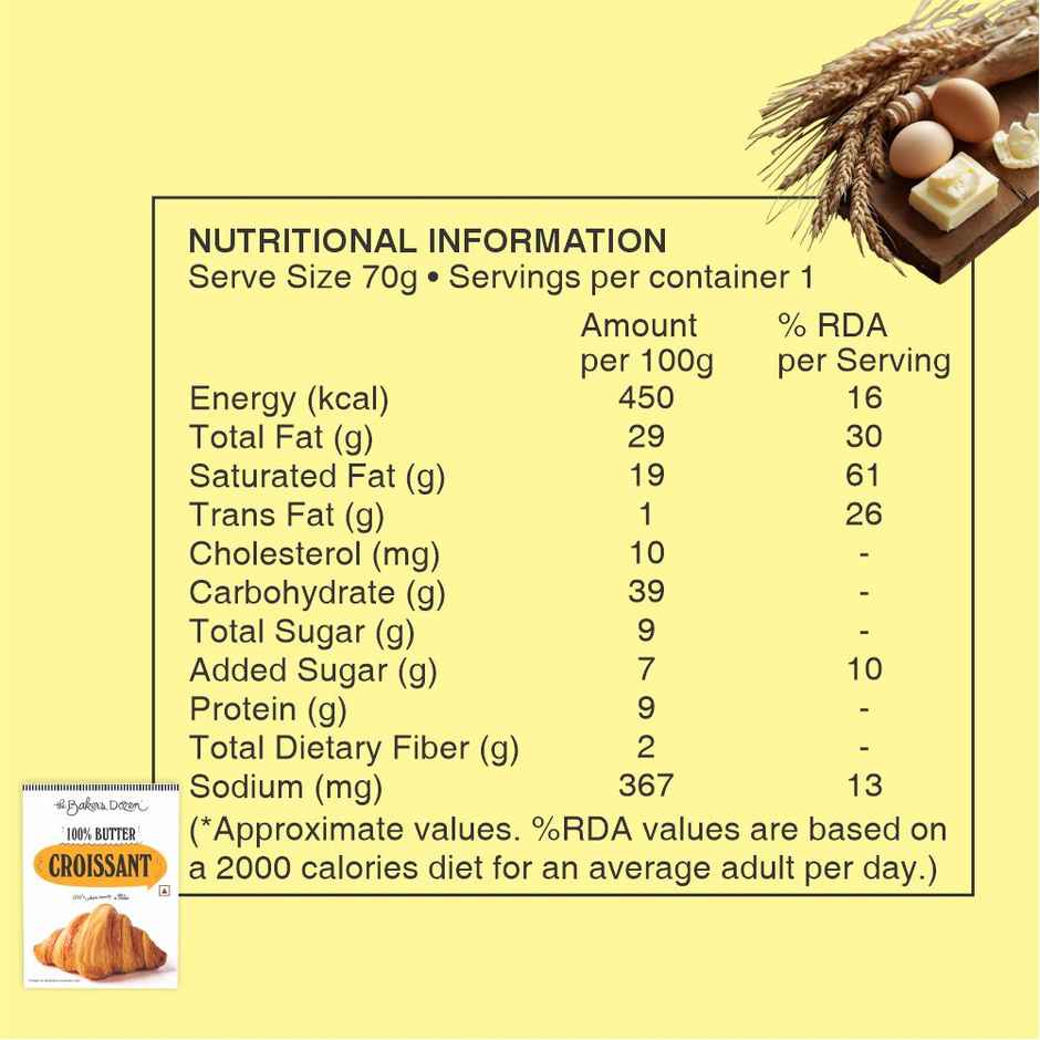 The Baker's Dozen 100% Real Butter Croissant with No Preservative Combo