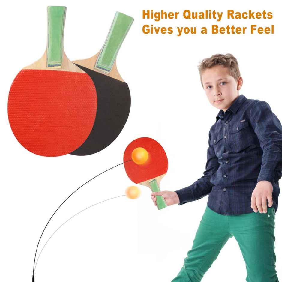 Fablue Table Tennis Trainer Toy for Kids - Indoor Outdoor Game for Kids and Adults - Multicolor