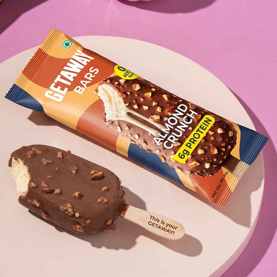 Get-A-Way Almond Crunch Ice Cream Stick | Zero Added Sugar | 6g Protein