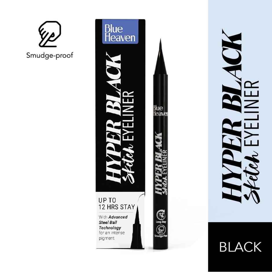 Blue Heaven Hyper Black Sketch Eyeliner Pen with Advanced Steel Ball Technology