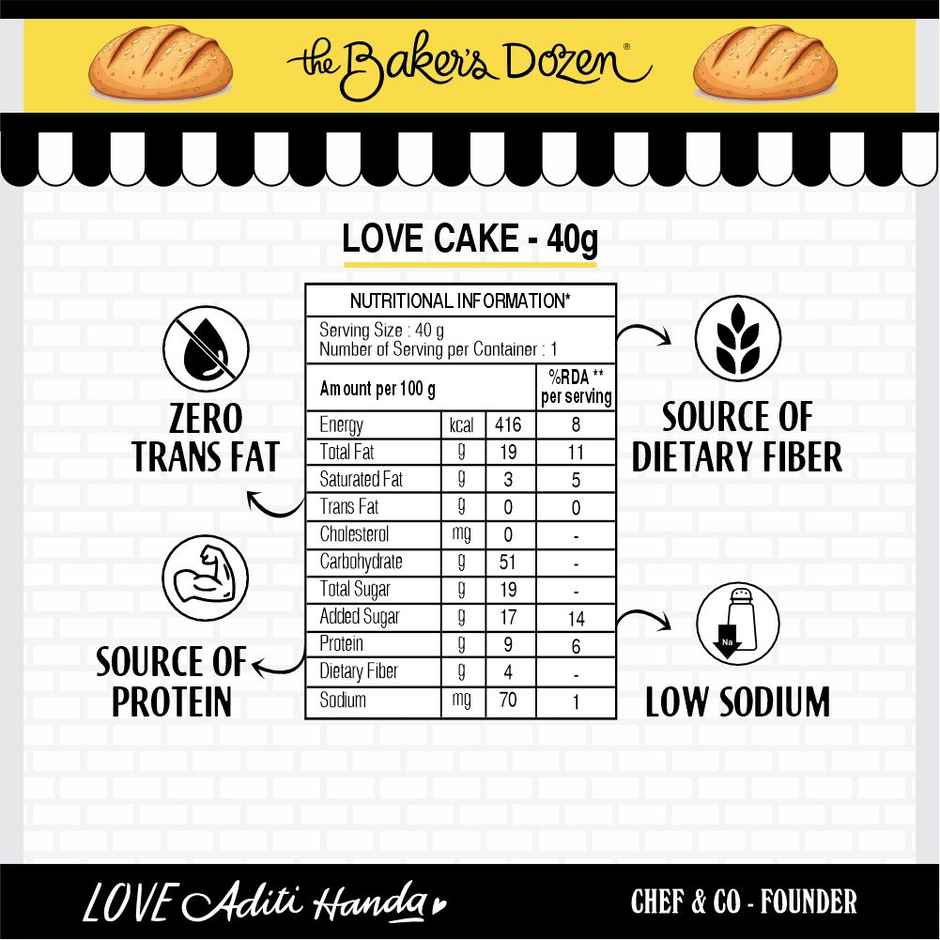 The Baker's Dozen Zero Maida Love Cake - Chocolate | Veg/Eggless Cake | Chocolate Cake | Heart cake