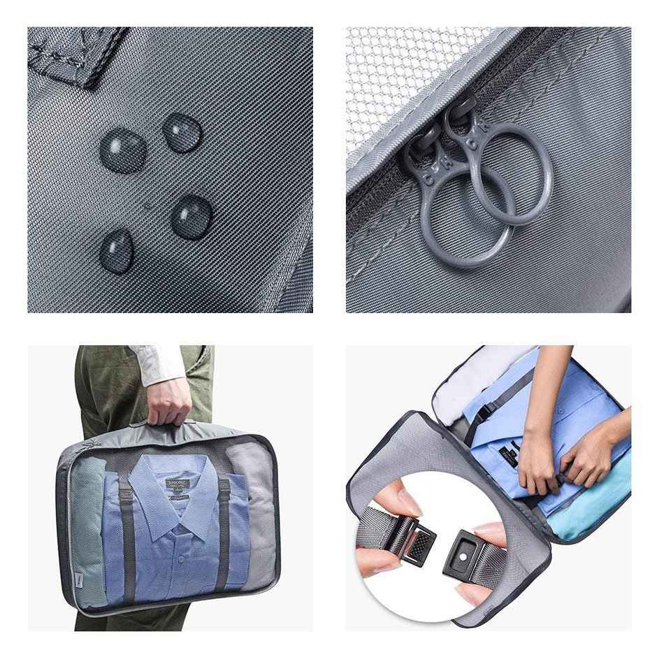Lazer Polyester Travel Organizer Bag Set Grey