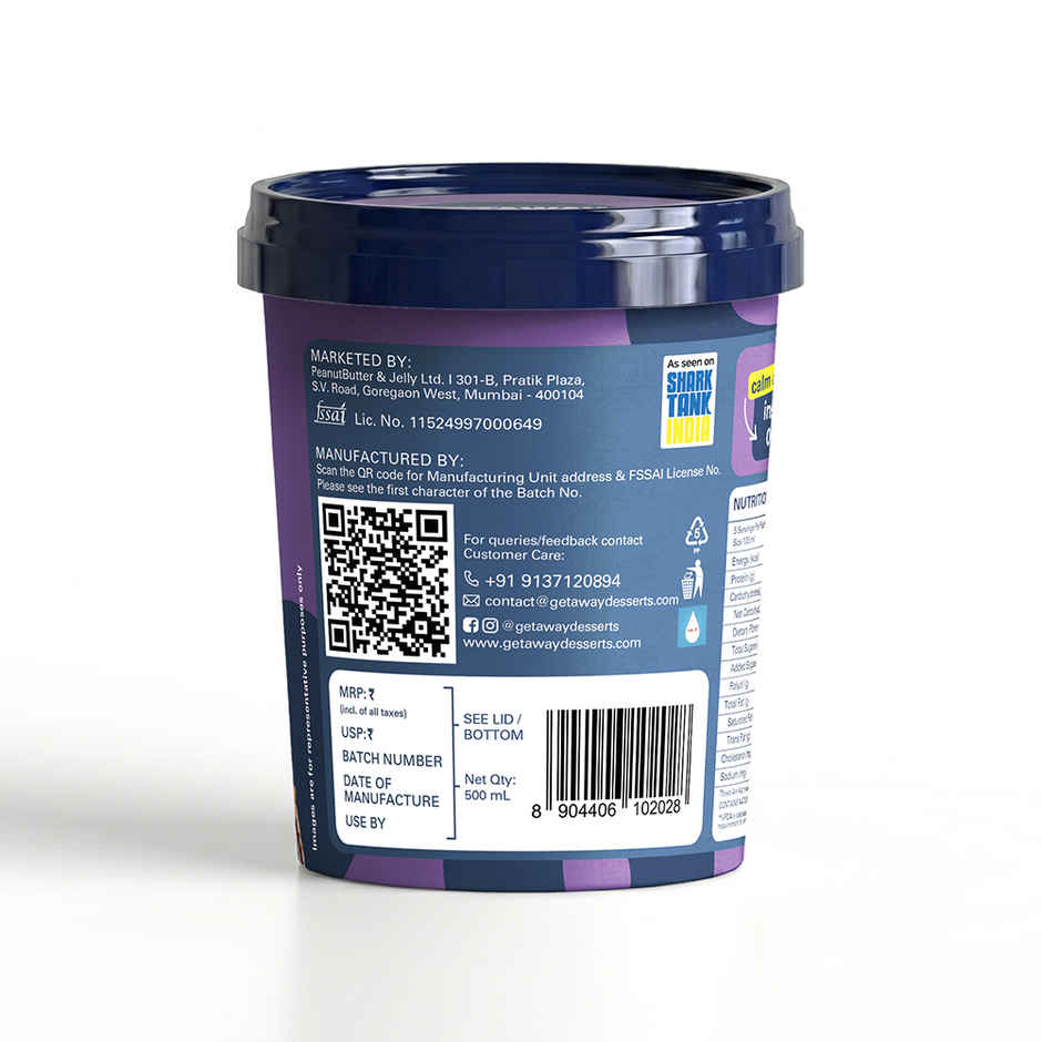 Get-A-Way Blueberry Cheesecake Ice Cream Tub | Zero Added Sugar