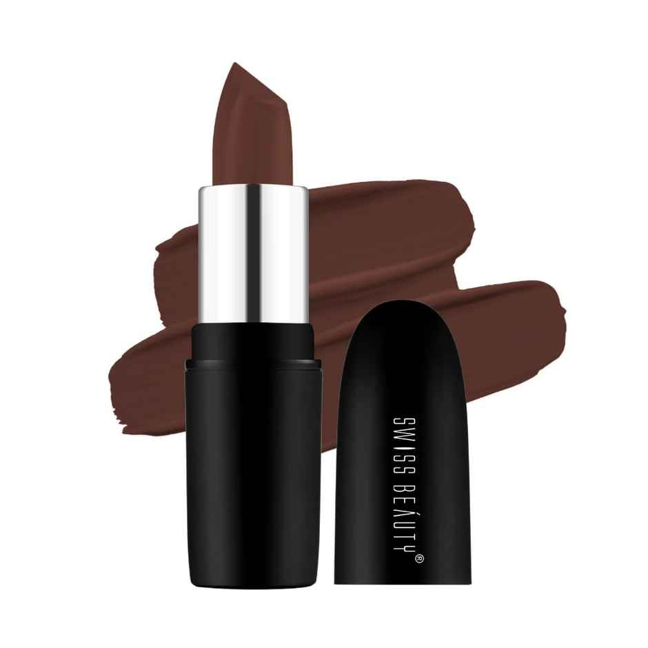 Swiss Beauty Pure Matte Lipstick | 227 Coffee
