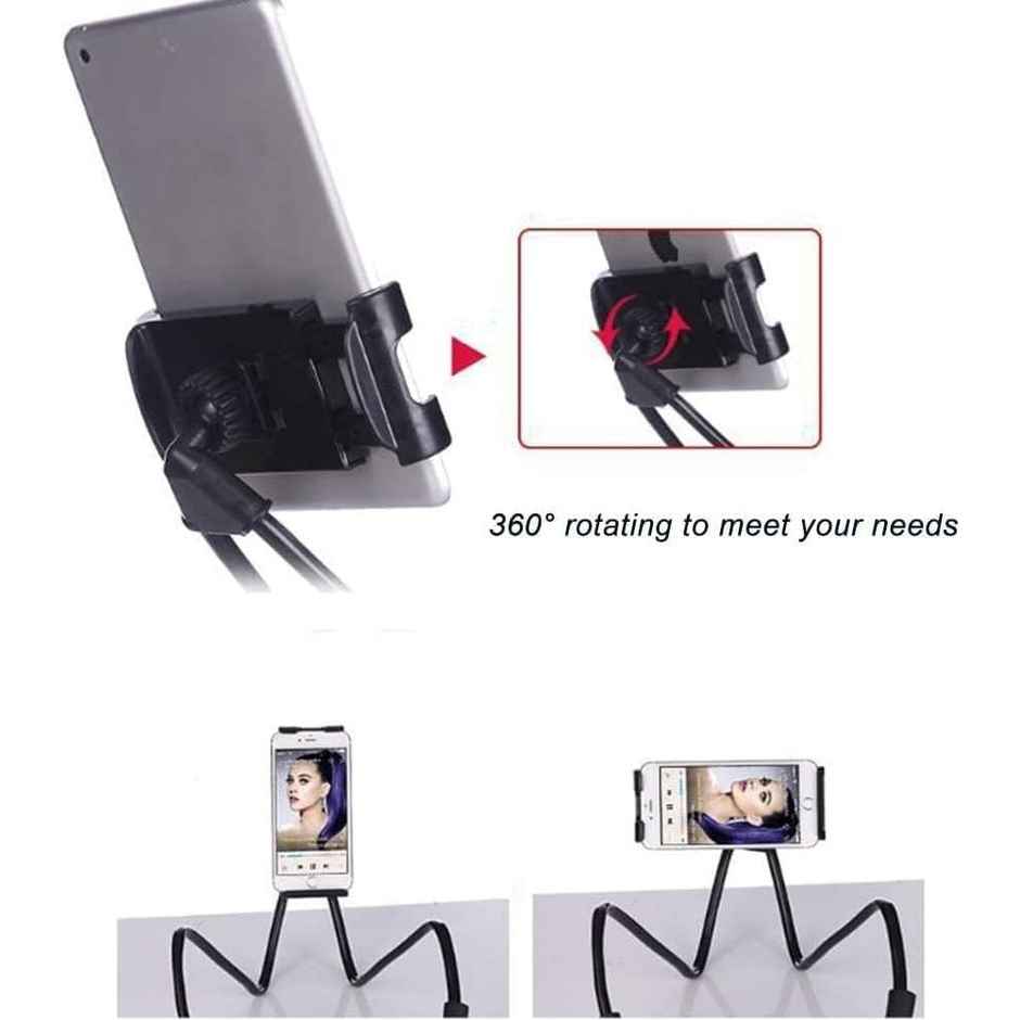 Sounce Lazy Neck 360 Rotating Flexible Holder-Stand | Compatible with 4-7 Inch Smartphones | Black
