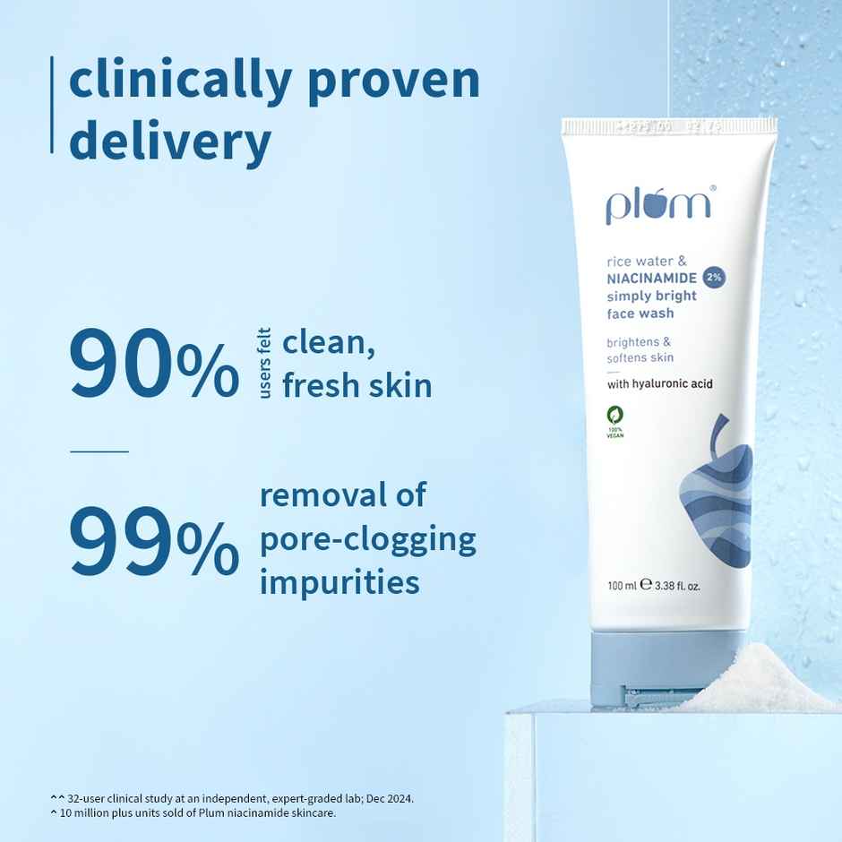 Plum Simply Bright 2% Niacinamide Face Wash With Rice Water