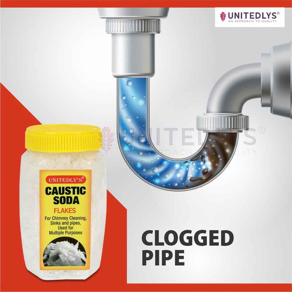 Unitedlys Caustic Soda Drainage Block Remover Chimney Drain & Sink Cleaner