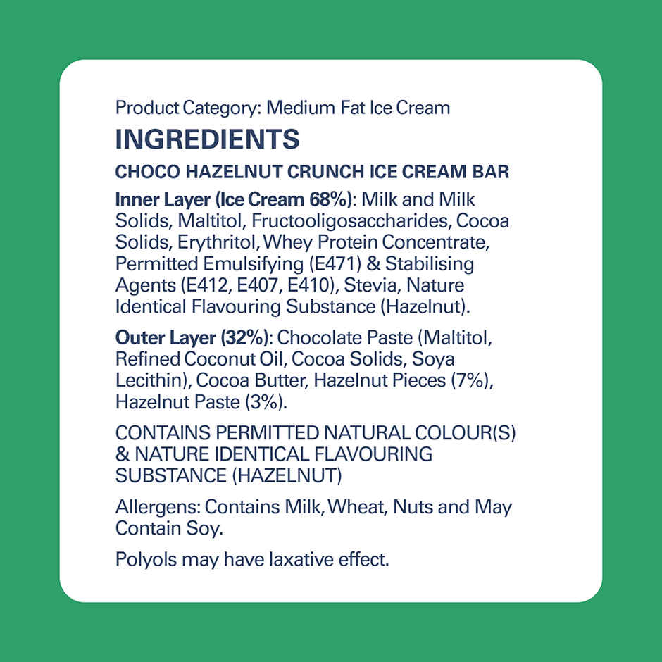 Get-A-Way Choco Hazelnut Crunch Ice Cream Stick | Zero Added Sugar | 5g Protein