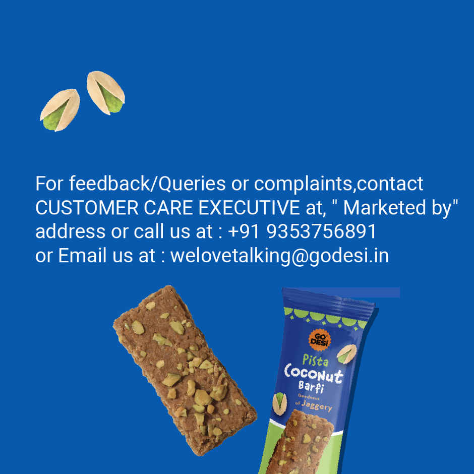 GO DESi Pista Coconut Barfi | With Goodness of Jaggery