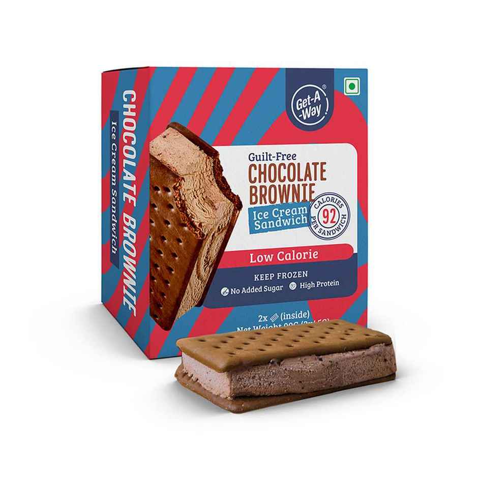 Get-A-Way Chocolate Brownie Fudge Ice cream sandwich (Pack of 2)