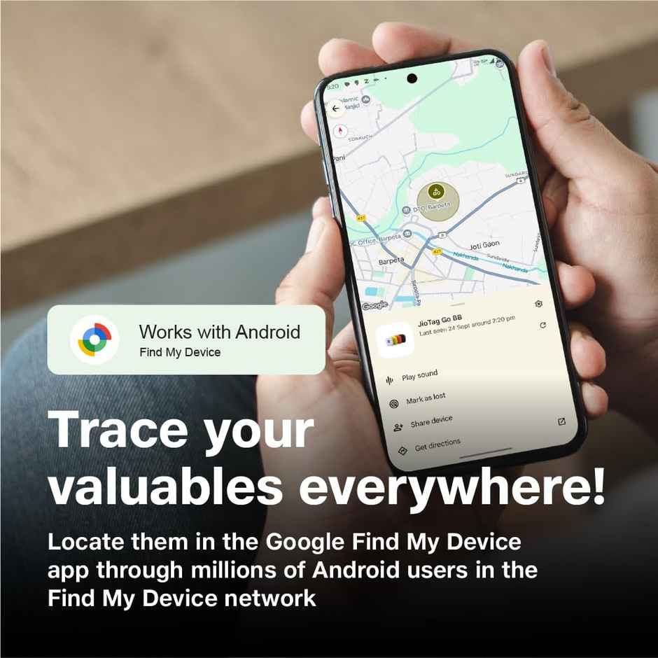 Jiotag Go | Android Iitem Finder | White - Google's Find My Device Network | for Android Only