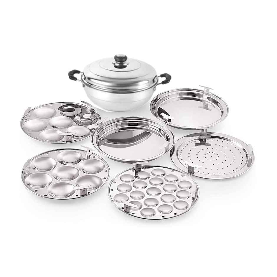 Softel�Stainless Steel Multi Kadai | 6-Pieces | Silver | 4 Litre