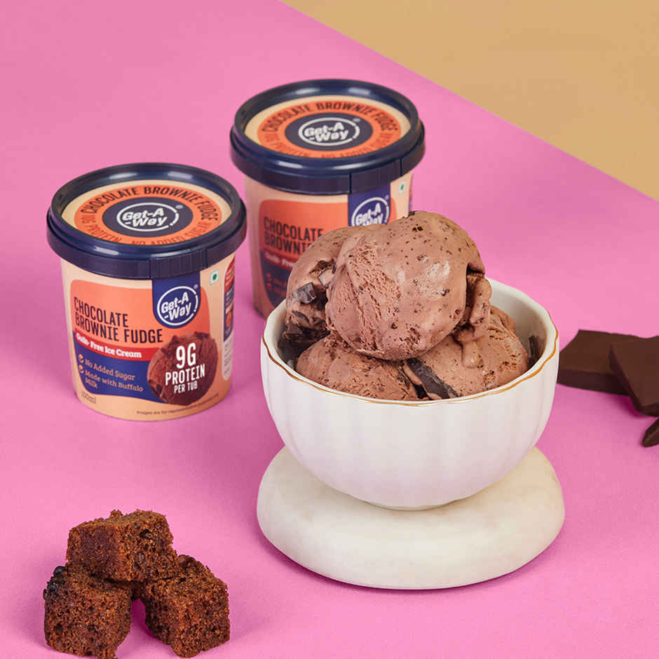 Get-A-Way Chocolate Brownie Fudge High Protein Ice Cream Cup | Zero Added Sugar