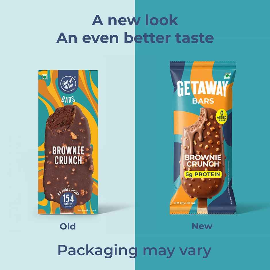 Get-A-Way Brownie Crunch Ice Cream Stick | Zero Added Sugar | 5g Protein