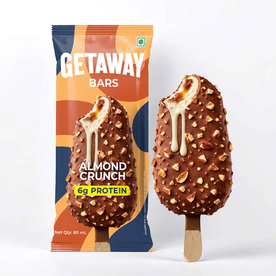 Get-A-Way Almond Crunch Bar Ice Cream Stick | Zero Added Sugar | 6g Protein