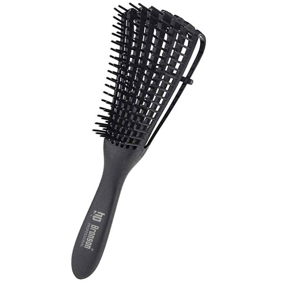Bronson Professional Wet And Dry Hair Detangler Hair Brush With Spacing Clip | Color May Vary