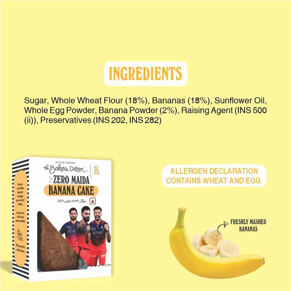 The Baker's Dozen Zero Maida Banana Cake | Fruit Cake | No Palm Oil