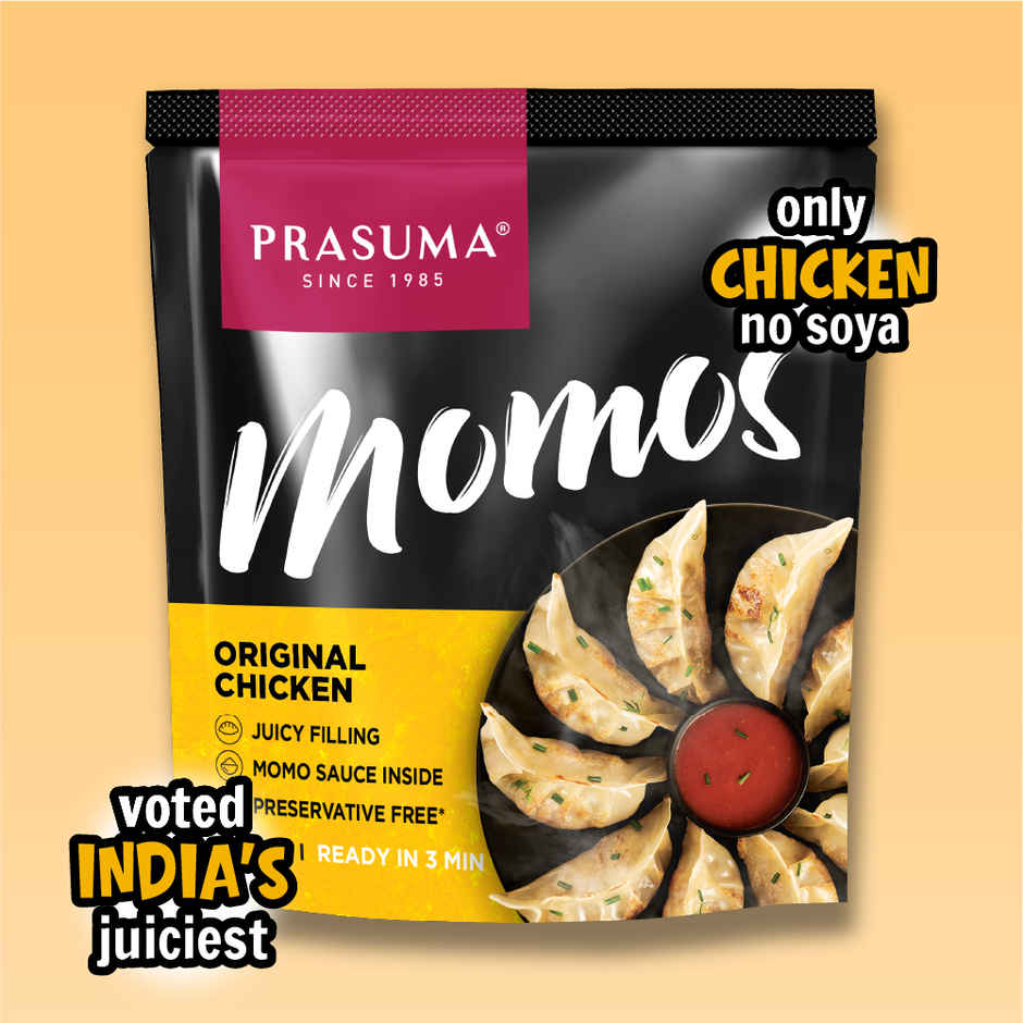 Prasuma Original Chicken Momos 10pc, No Soya, Only Chicken | No Preservatives, MSG or Palm Oil