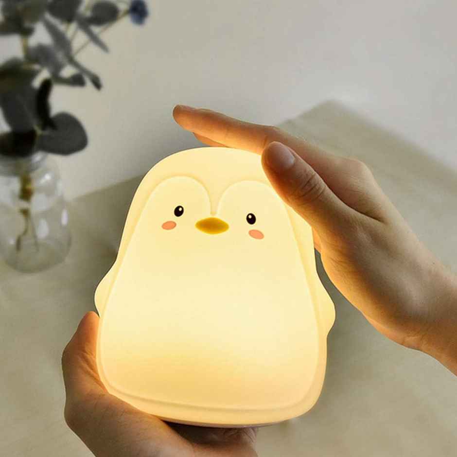 Hashwow Cute Silicon Penguin Night Light LED Bedside Baby Room Soft Lamp with Touch Sensor Control