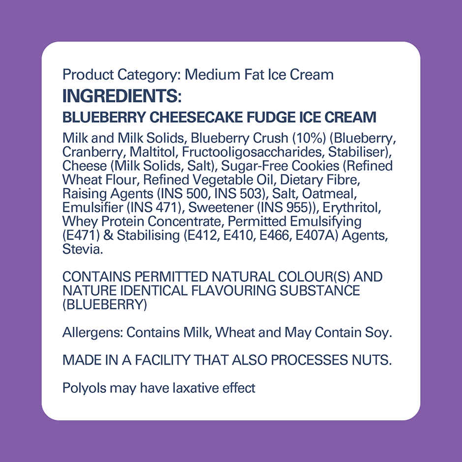 Get-A-Way Blueberry Cheesecake Ice Cream Tub | Zero Added Sugar