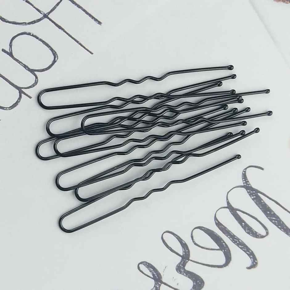 Beautiliss Professional U Shaped Hair Pins for Side Bun, Big Size Thick Black Ball Tip Metal
