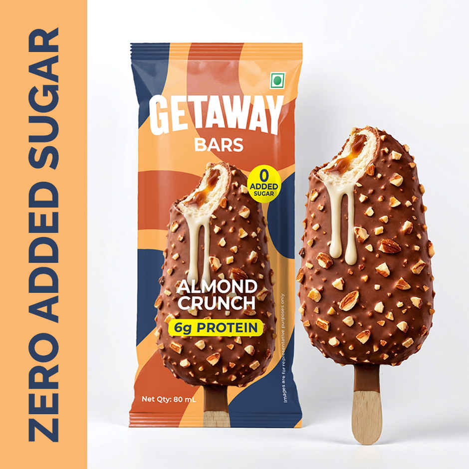 Get-A-Way Almond Crunch Ice Cream Stick | Zero Added Sugar | 6g Protein