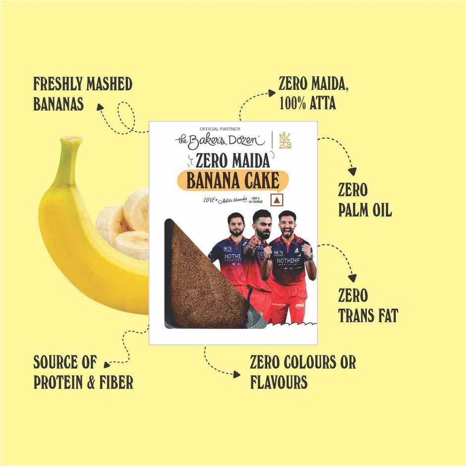 The Baker's Dozen Zero Maida Banana Cake | Fruit Cake | No Palm Oil