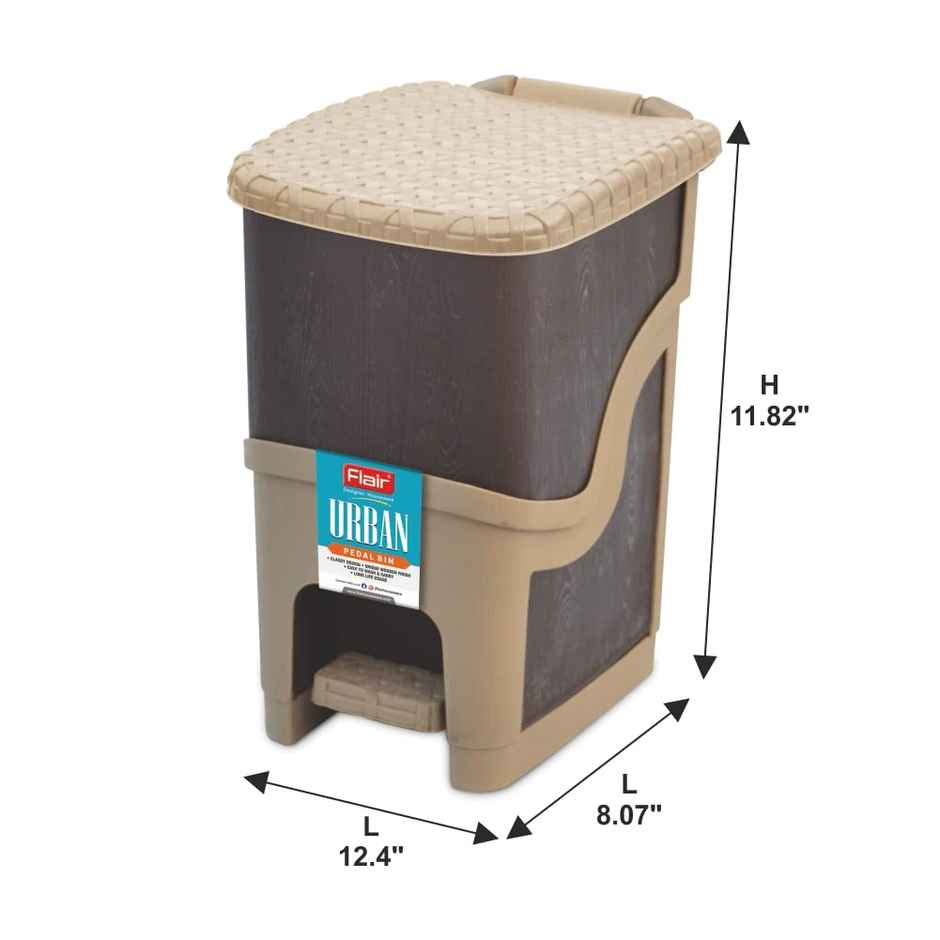 Flair Urban Pedal Bin - 9.5 L (Brown)