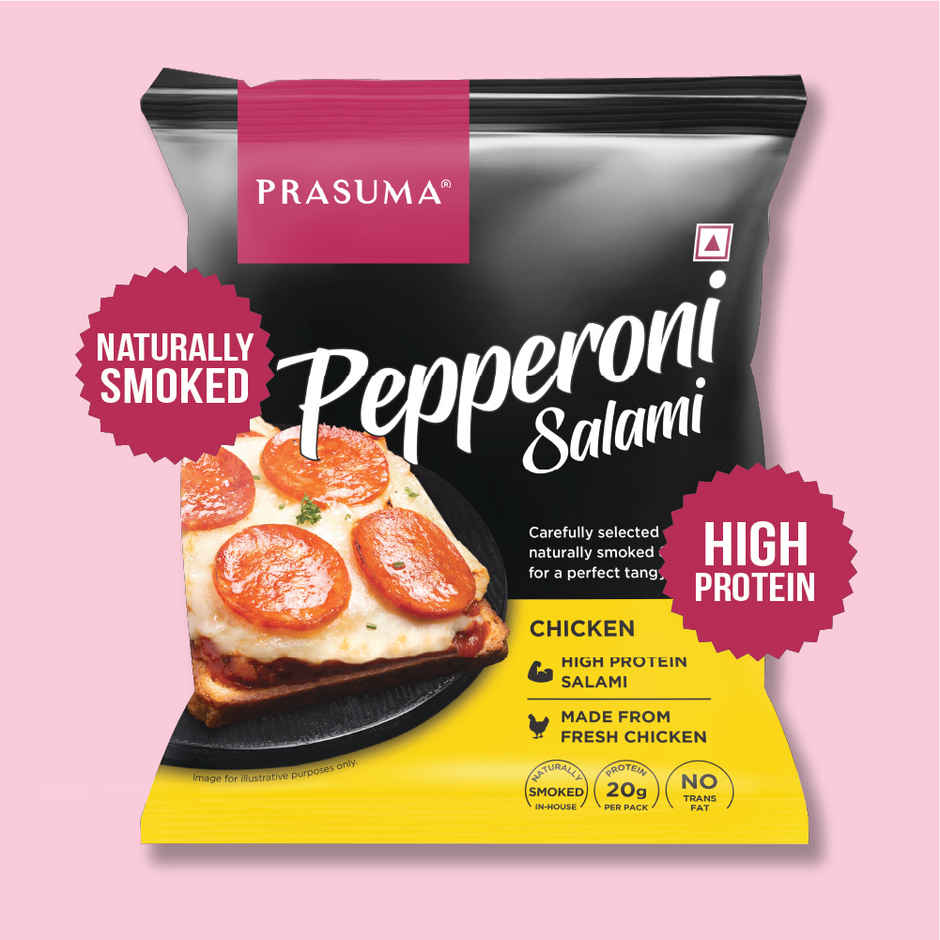 Prasuma Chicken Pepperoni Salami | Smoked & Cured Tangy Flavour | Fresh Chicken, No Soya