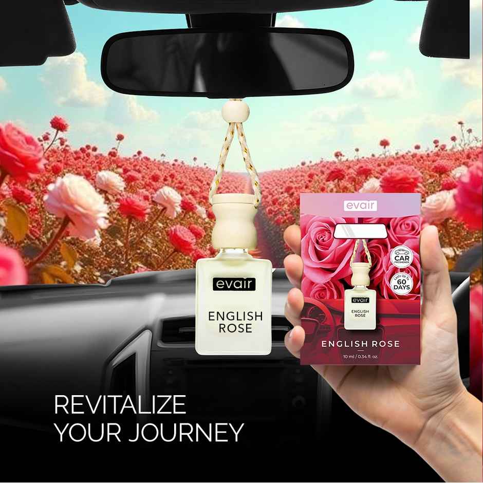 Evair English Rose Hanging Car Air Freshener - 10 ml