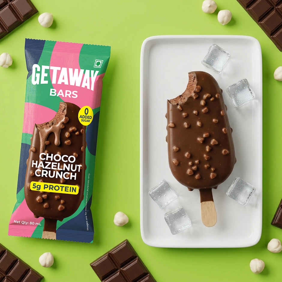 Get-A-Way Choco Hazelnut Crunch Ice Cream Stick | Zero Added Sugar | 5g Protein