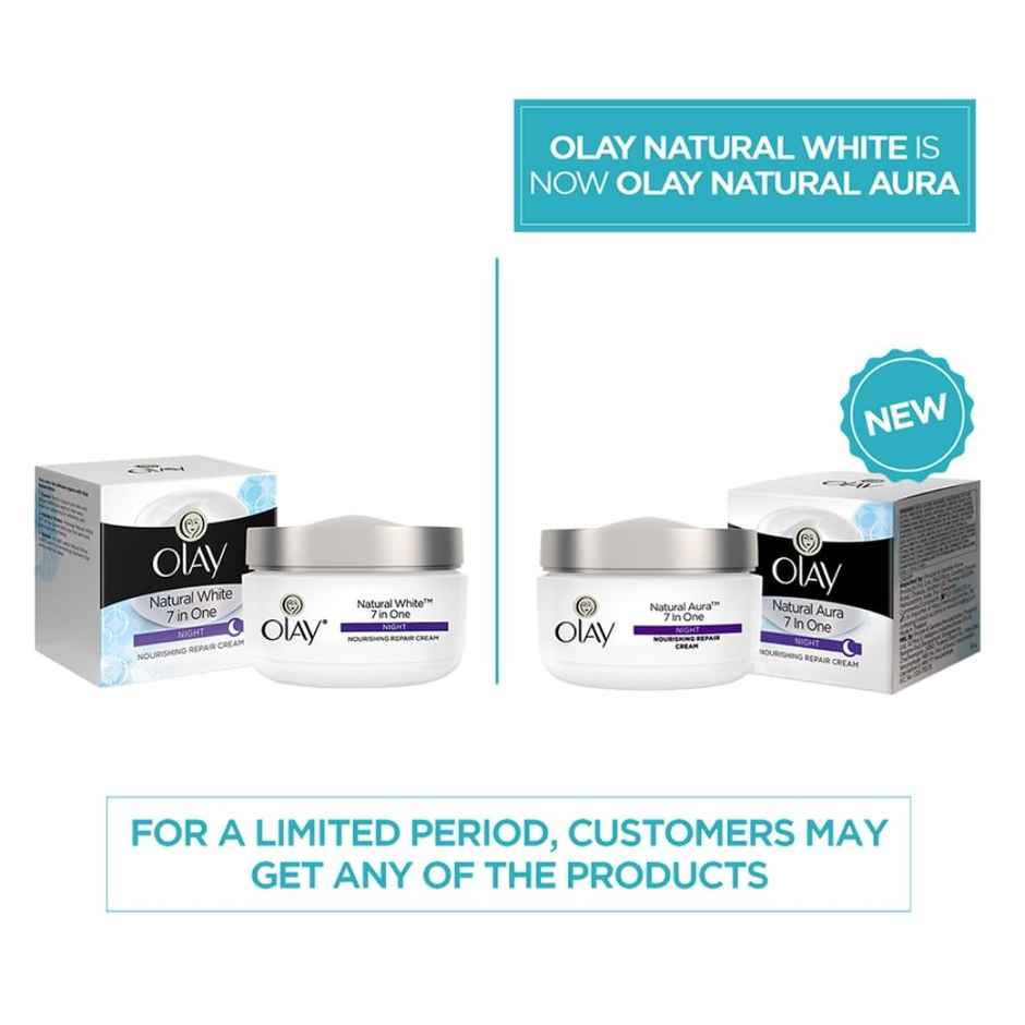 Olay Natural Aura Night Cream With Vitamin B3, Pro B5 E