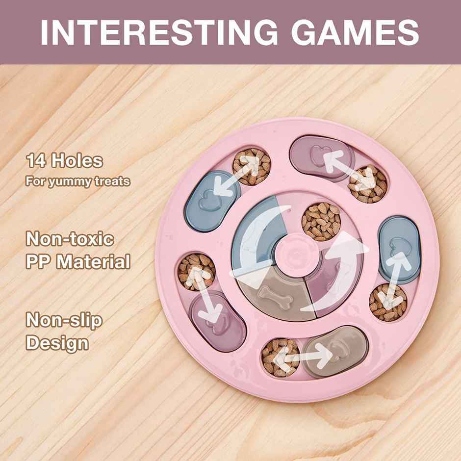 Foodie Puppies Pet Puzzle Treat Dispenser Toy - Slow Feeder For Dogs, Puppies, And Cats | Round - Assorted
