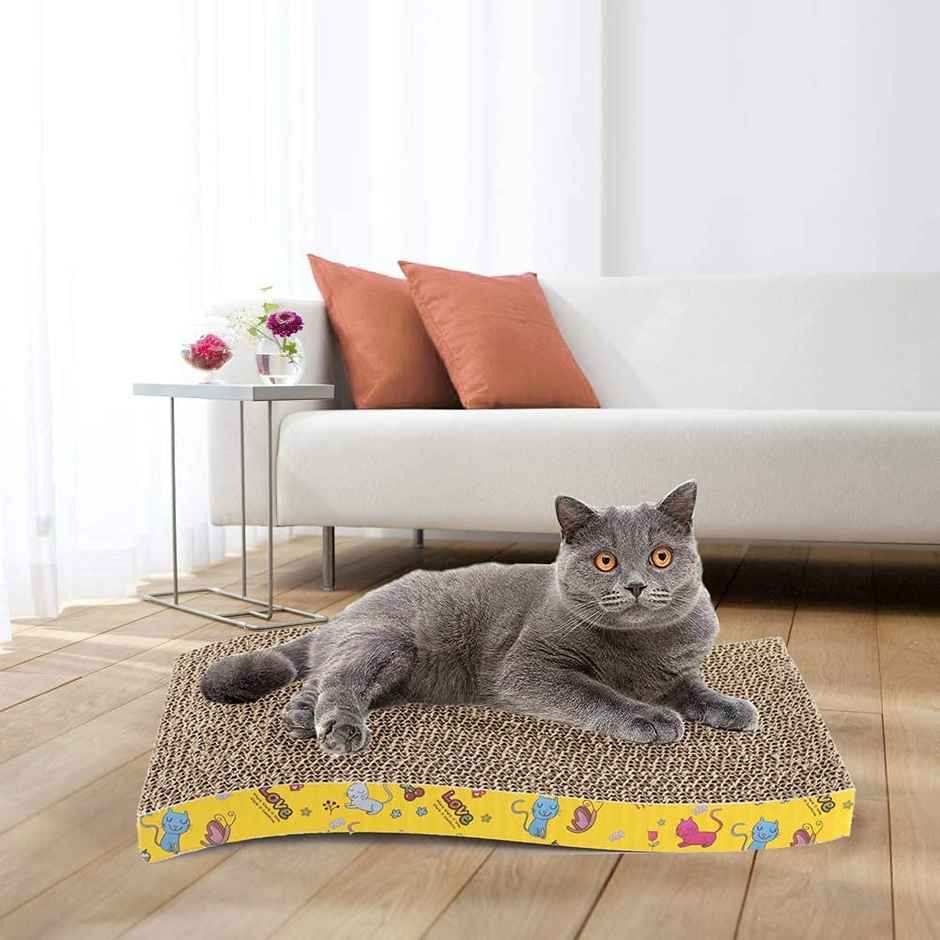 Pets Empire Curve Cat scratcher board with catnip for Cats | 45x21 cm
