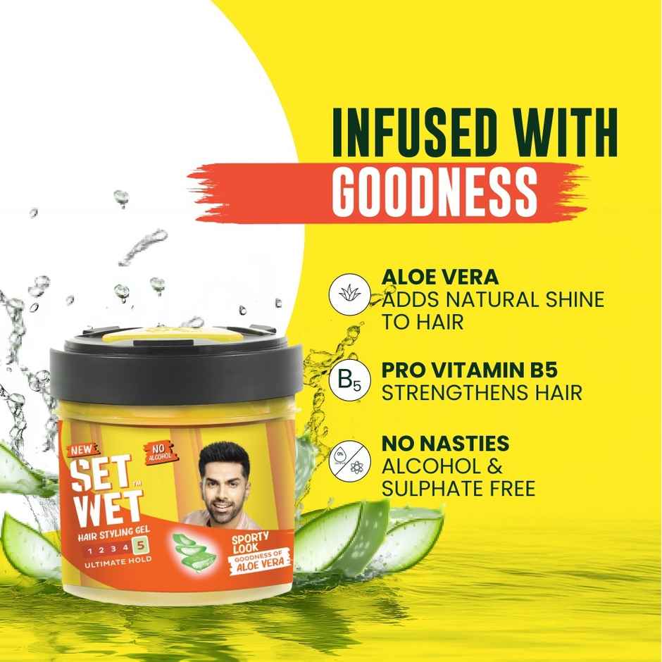 Set Wet Hair Gel for Men Ultimate Hold Maximum Hold Jar