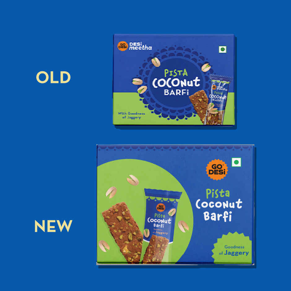 Premium Kaju Katli, 61% Cashew | Burfi | Kaju Katri | Sweets By Go Desi (180g) & Pista Coconut Barfi, 8 Pcs | Burfi | Sweets | By Go Desi (96g) Combo